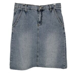 PTCL Ethical Clothing Womens Light Wash Denim Skirt 29 w Pockets Coastal Cowgirl